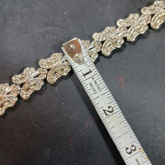 Vintage Silver Tone Rhinestone Women's Chunky Choker Necklace - Picture 7 of 7